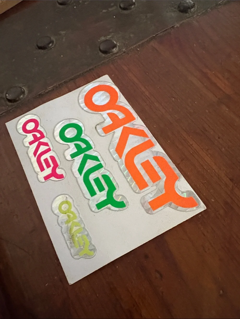 Oakley Neon Logo Sticker Sheet - Orange, Green, Pink, Yellow